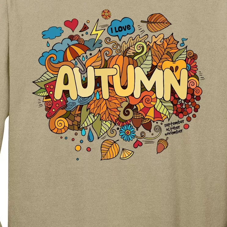 I Love Autumn Cute Gift Tall Long Sleeve T-Shirt