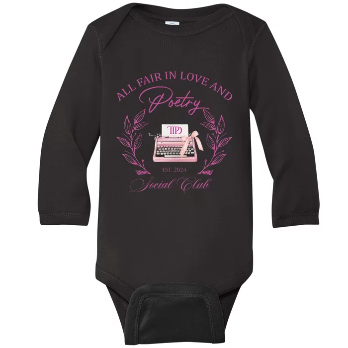 In Love And Poetry Social Club Baby Long Sleeve Bodysuit