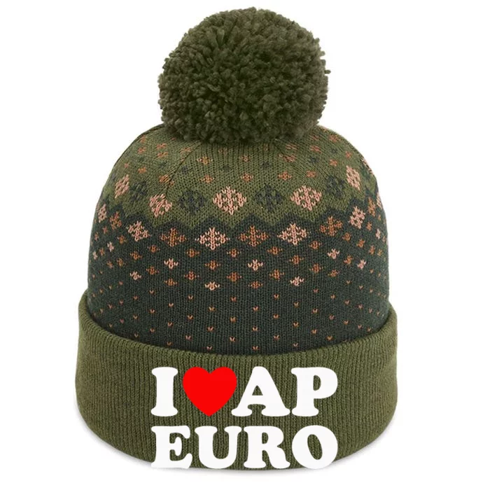 I Love Ap Euro I Heart Ap Euro Ap European History The Baniff Cuffed Pom Beanie