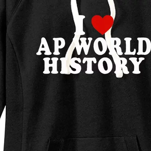 I Love Ap World History Red Heart Women's Fleece Hoodie