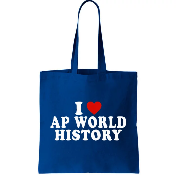 I Love Ap World History Red Heart Tote Bag