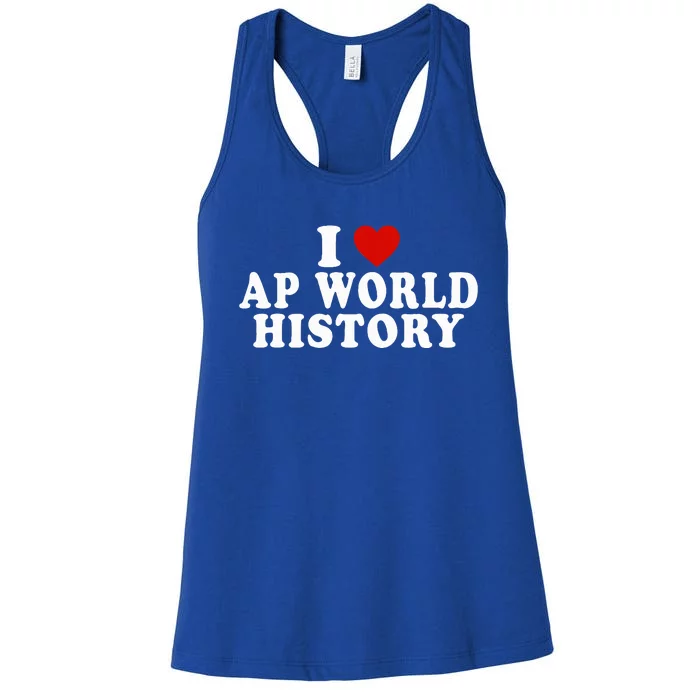 I Love Ap World History Red Heart Women's Racerback Tank