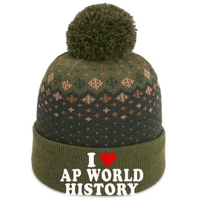 I Love Ap World History Red Heart The Baniff Cuffed Pom Beanie