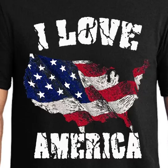 I Love America Usa 4th Of July Pajama Set