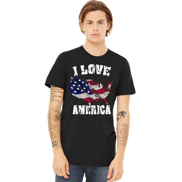 I Love America Usa 4th Of July Premium T-Shirt