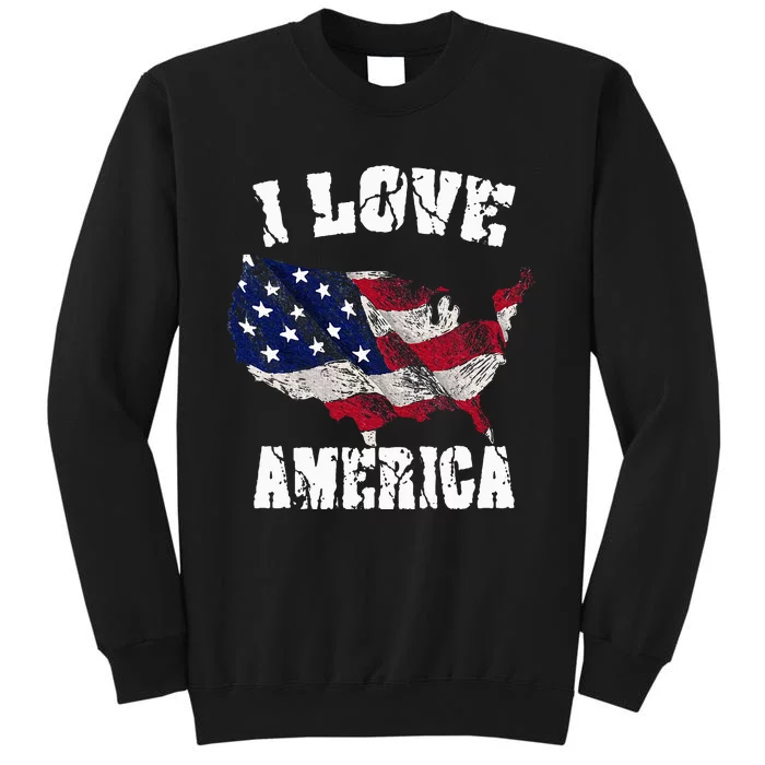 I Love America Usa 4th Of July Tall Sweatshirt