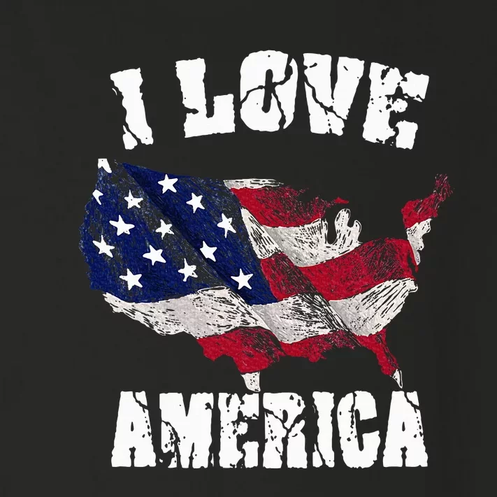 I Love America Usa 4th Of July Toddler Long Sleeve Shirt