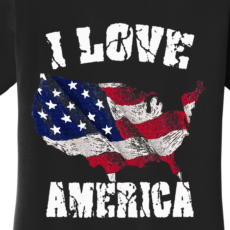 I Love America Usa 4th Of July Women's T-Shirt