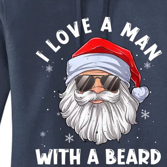 I Love A With A Beard Santa Claus Christmas Pajamas Gift Women's Pullover Hoodie