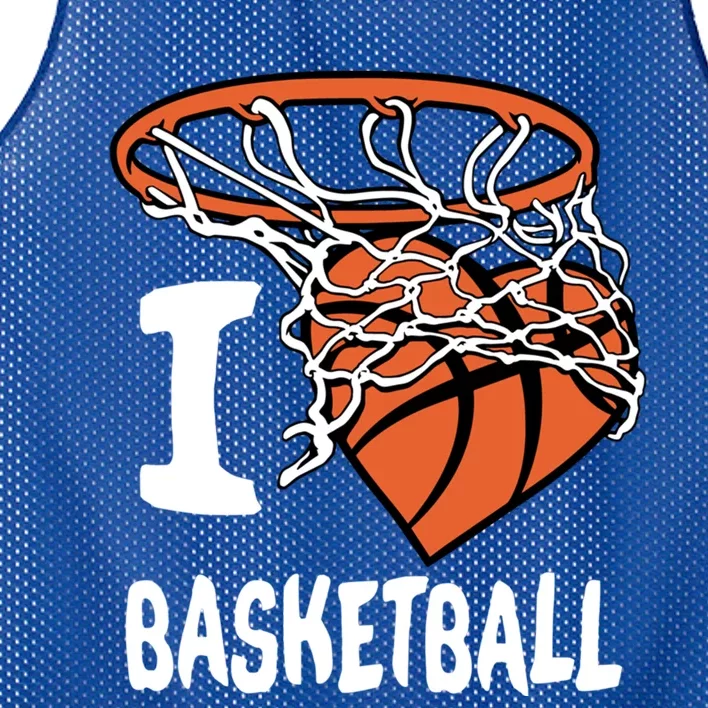 I Love Basketball Cool Gift And Basketball Hoop Gift Mesh Reversible Basketball Jersey Tank