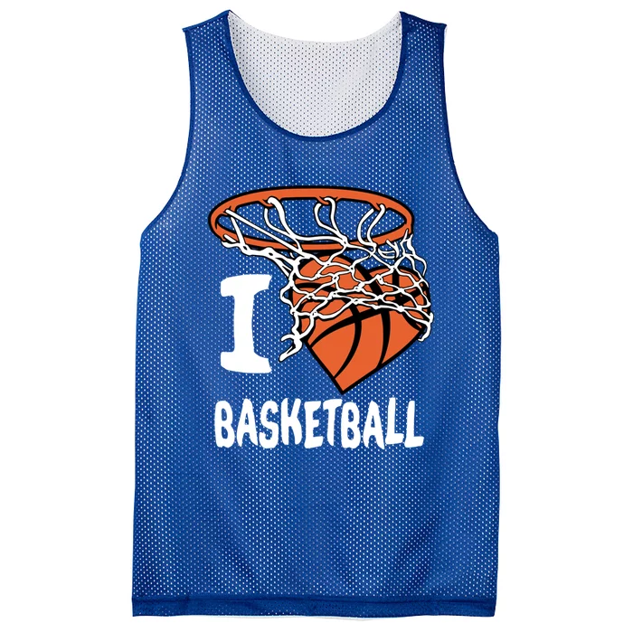 I Love Basketball Cool Gift And Basketball Hoop Gift Mesh Reversible Basketball Jersey Tank