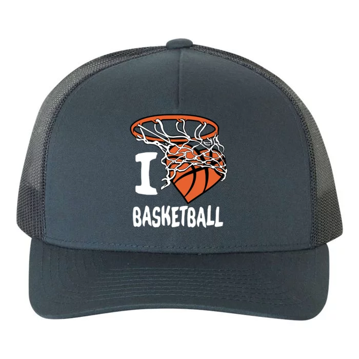 I Love Basketball Cool Gift And Basketball Hoop Gift Yupoong Adult 5-Panel Trucker Hat