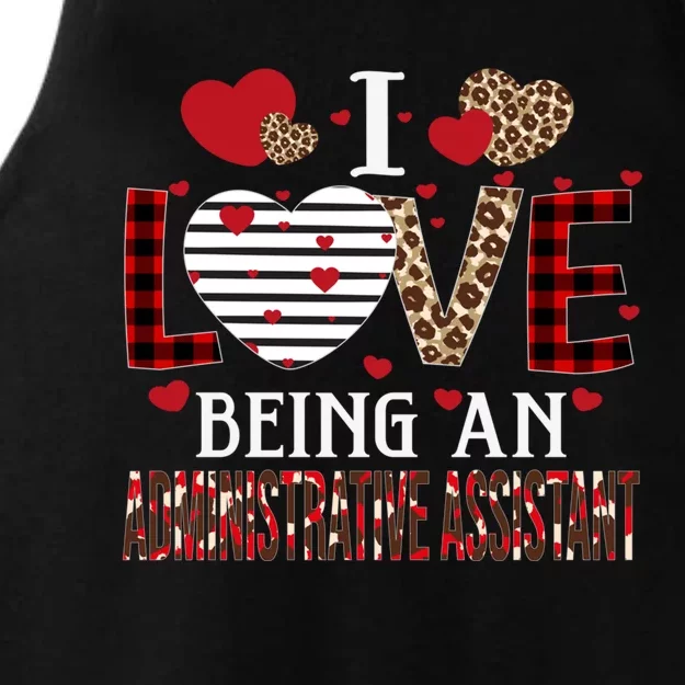 I Love Being An Administrative Assistant Red Plaid Gift Ladies Tri-Blend Wicking Tank