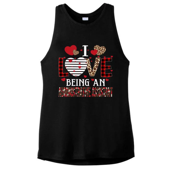 I Love Being An Administrative Assistant Red Plaid Gift Ladies Tri-Blend Wicking Tank