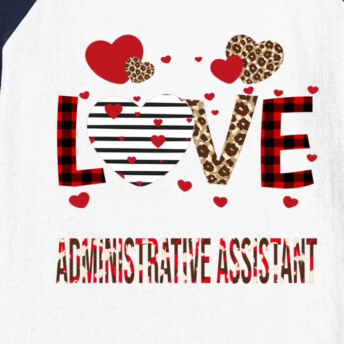 I Love Being An Administrative Assistant Red Plaid Gift Baseball Sleeve Shirt