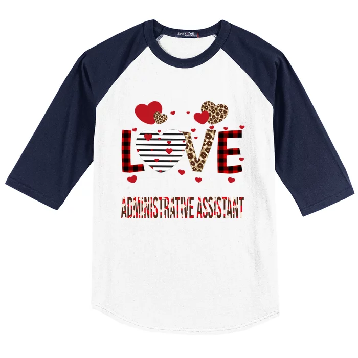 I Love Being An Administrative Assistant Red Plaid Gift Baseball Sleeve Shirt