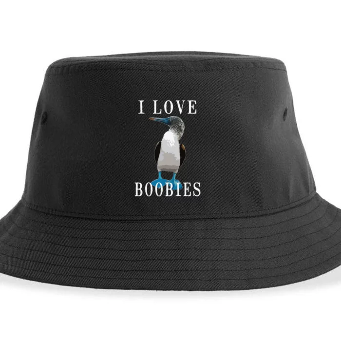 I Love Boobies Blue Footed Boobie Bird Sustainable Bucket Hat