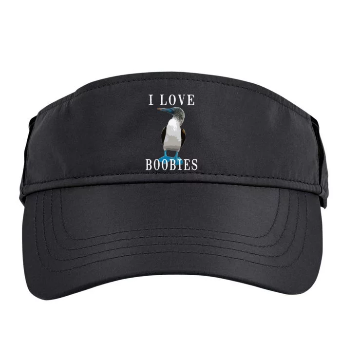 I Love Boobies Blue Footed Boobie Bird Adult Drive Performance Visor