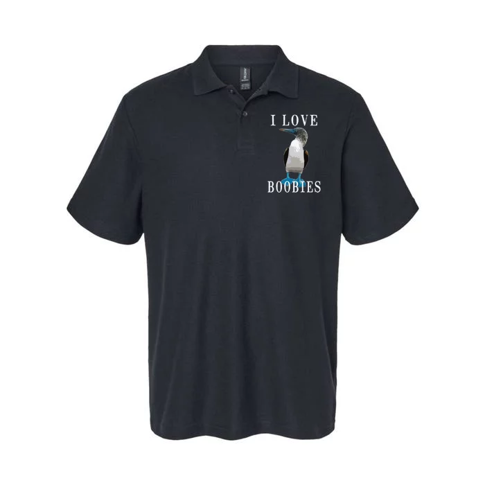 I Love Boobies Blue Footed Boobie Bird Softstyle Adult Sport Polo