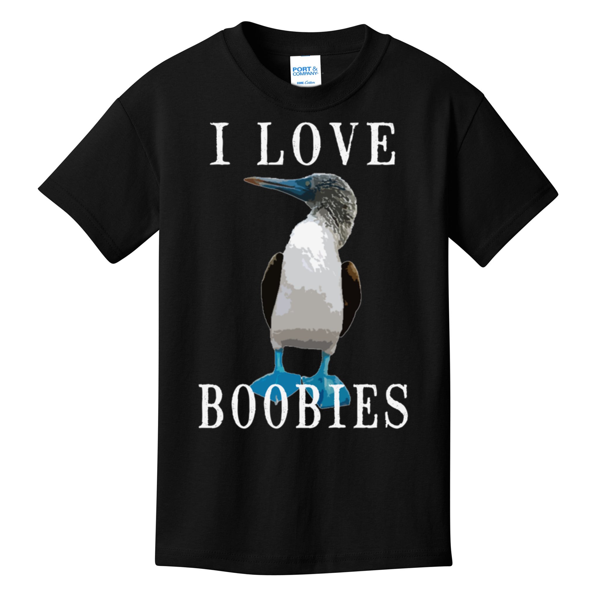 I Love Boobies Blue Footed Boobie Bird Kids T-Shirt