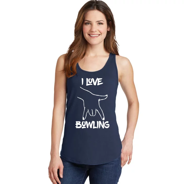 I Love Bowling Ladies Essential Tank