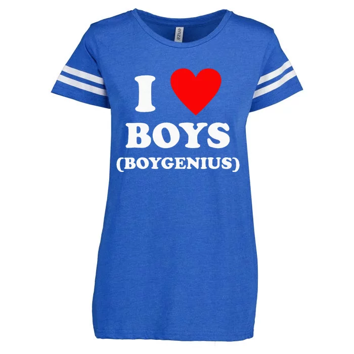 I love boygenius Funny Saying Enza Ladies Jersey Football T-Shirt