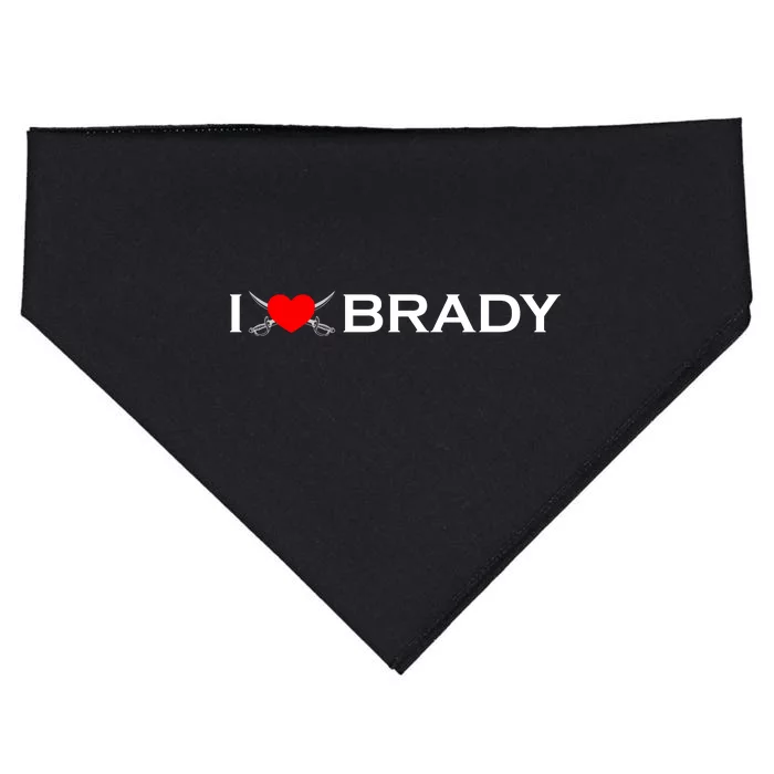 I Love Brady Funny Name USA-Made Doggie Bandana