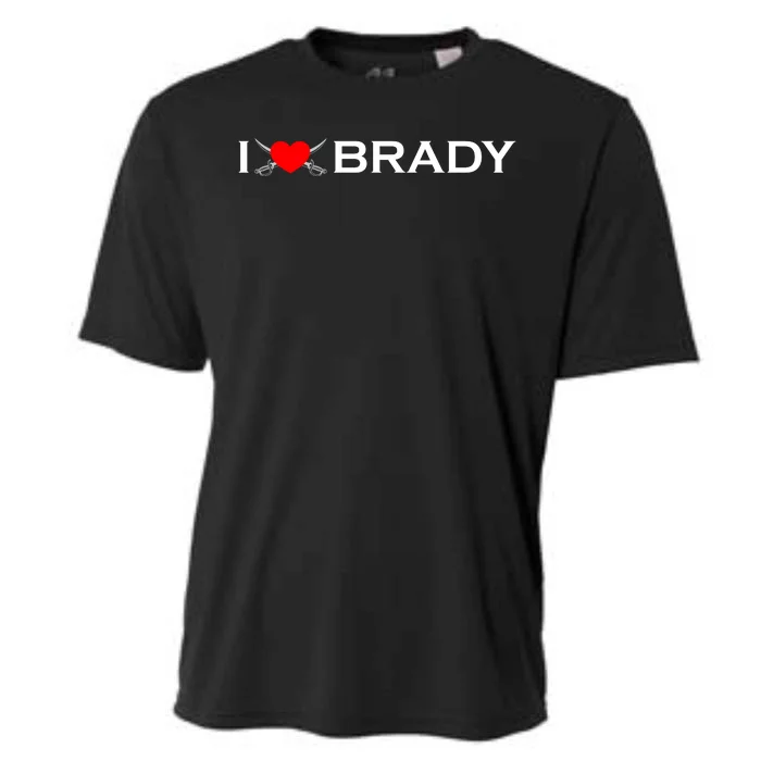 I Love Brady Funny Name Cooling Performance Crew T-Shirt