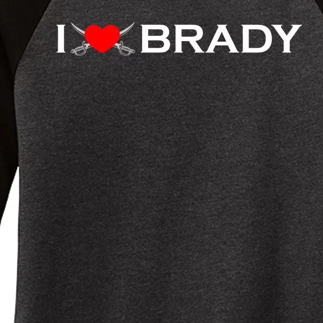 I Love Brady Funny Name Women's Tri-Blend 3/4-Sleeve Raglan Shirt