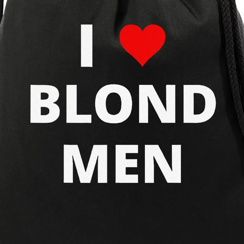 I Love Blond Man(Red Heart) Drawstring Bag