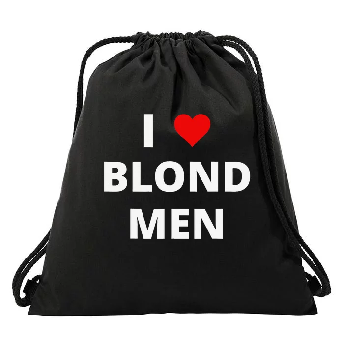 I Love Blond Man(Red Heart) Drawstring Bag