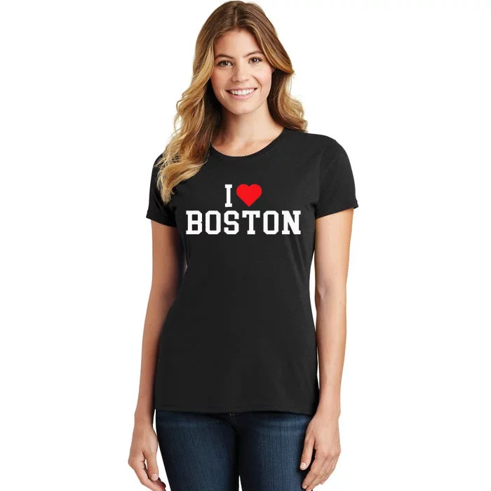 I Love Boston Massachusetts Throwback Women's T-Shirt