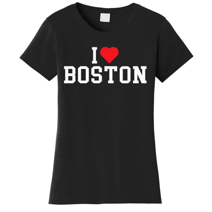 I Love Boston Massachusetts Throwback Women's T-Shirt