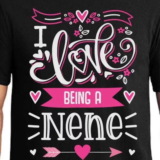 I Love Being A Nene Floral Nene Grandparents Day Gift Pajama Set