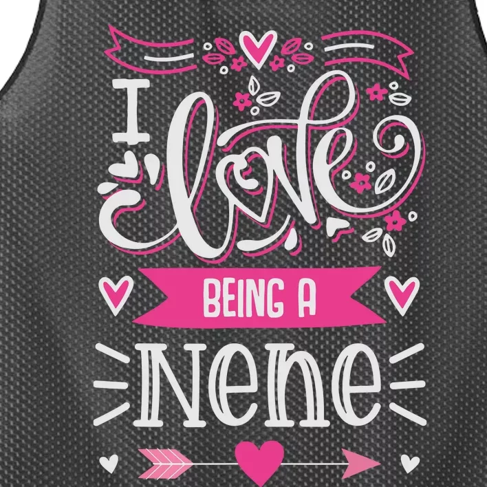 I Love Being A Nene Floral Nene Grandparents Day Gift Mesh Reversible Basketball Jersey Tank