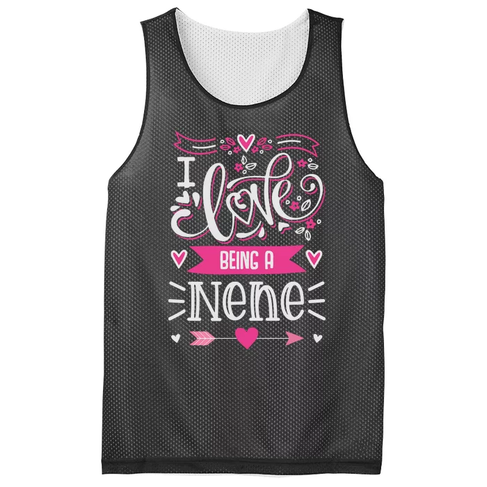 I Love Being A Nene Floral Nene Grandparents Day Gift Mesh Reversible Basketball Jersey Tank