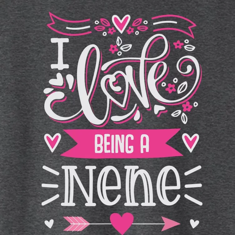 I Love Being A Nene Floral Nene Grandparents Day Gift Women's Crop Top Tee