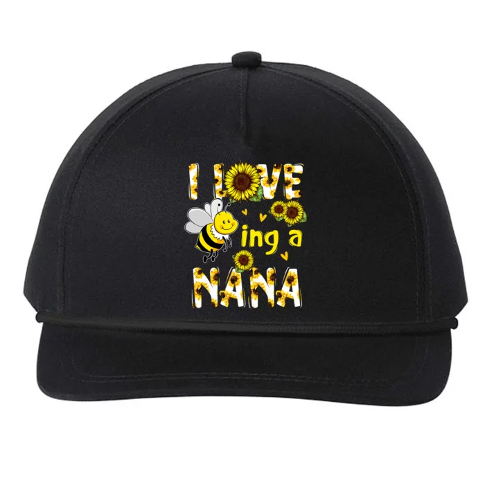 I Love Being A Nana Sunflower Bee Snapback Five-Panel Rope Hat