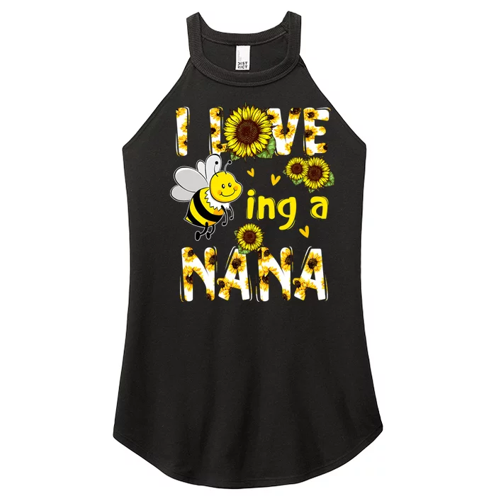 I Love Being A Nana Sunflower Bee Women’s Perfect Tri Rocker Tank