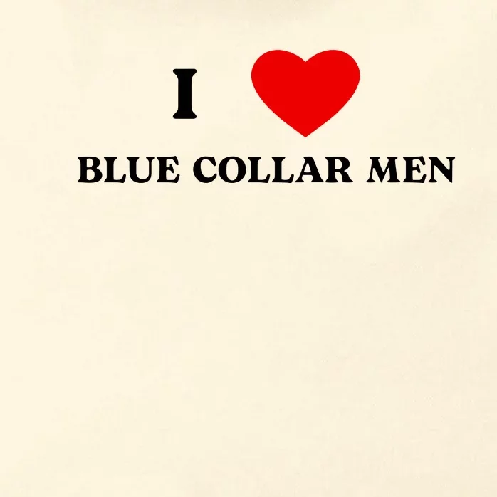 I Love Blue Collar Zip Tote Bag