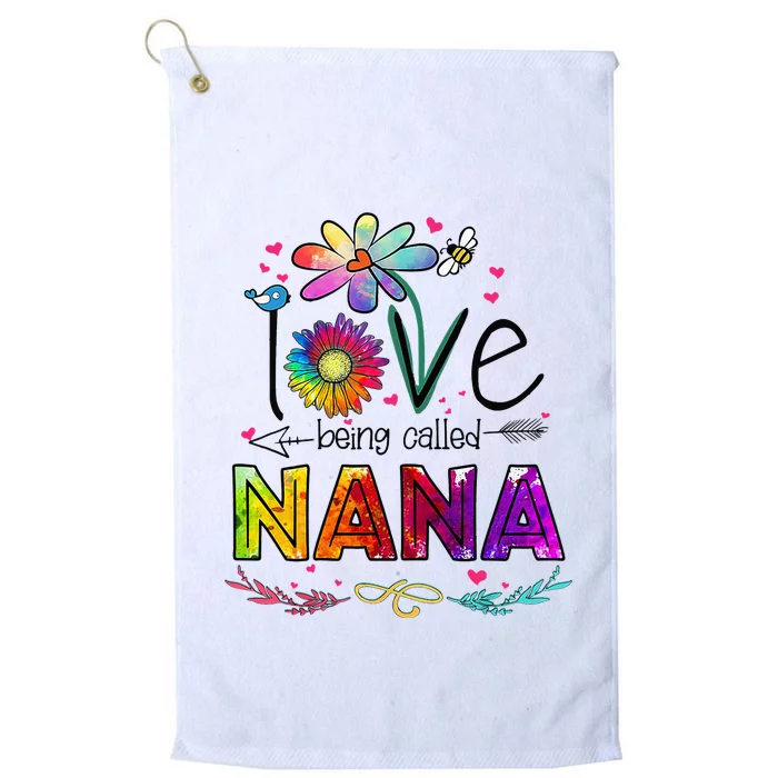 I Love Being Called Nana Daisy Flower Cute Mother's Day Platinum Collection Golf Towel