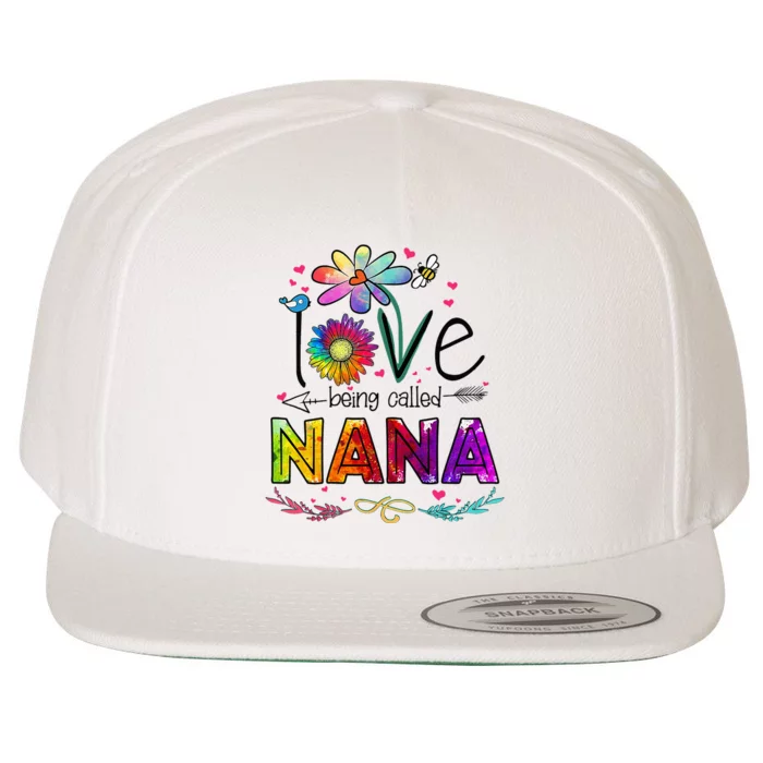 I Love Being Called Nana Daisy Flower Cute Mother's Day Wool Snapback Cap