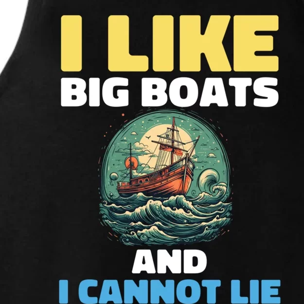 I Like Big Boats And I Cannot Lie Cool Gift Ladies Tri-Blend Wicking Tank