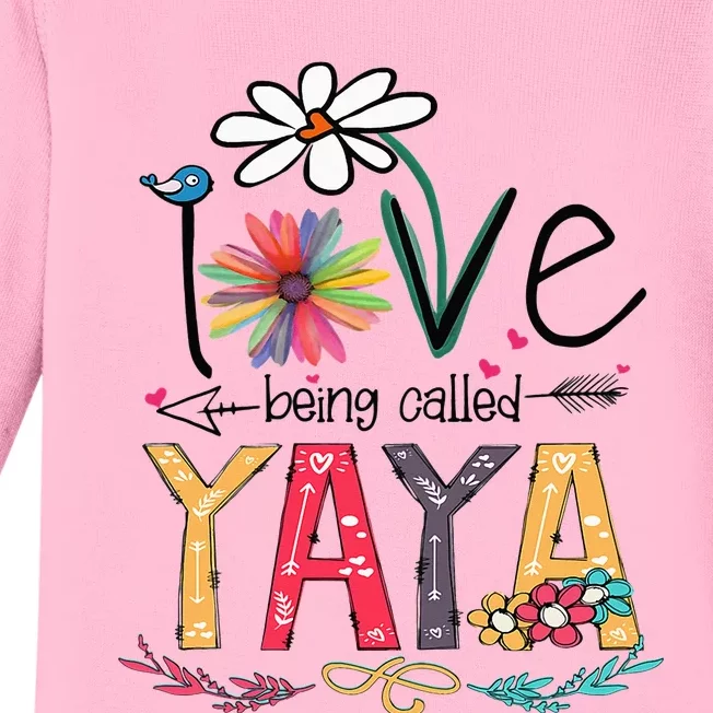 I Love Being Called Yaya Sunflower Mother's Day Baby Long Sleeve Bodysuit