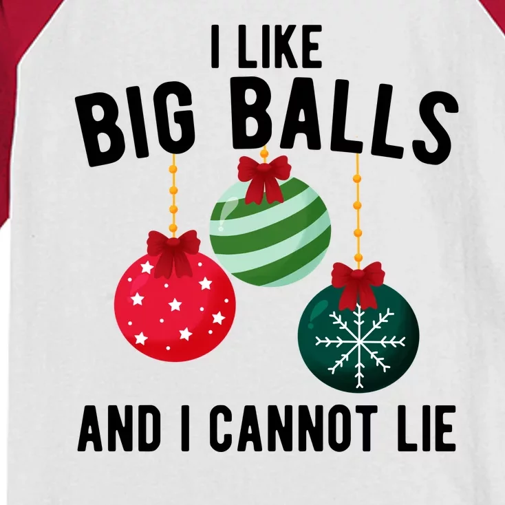 I Like Big Balls And I Cannot Lie Funny Christmas Kids Colorblock Raglan Jersey