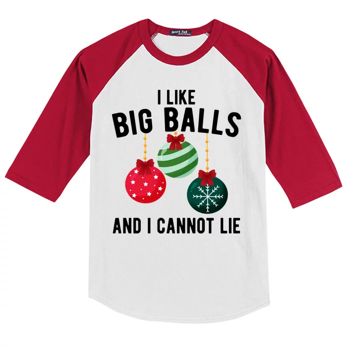 I Like Big Balls And I Cannot Lie Funny Christmas Kids Colorblock Raglan Jersey