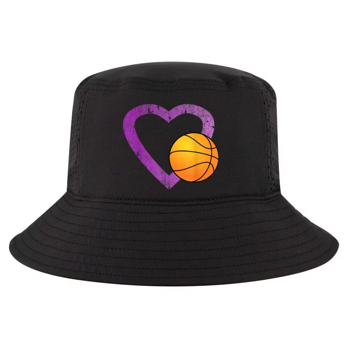 I Love Basketball Heart Cool Comfort Performance Bucket Hat