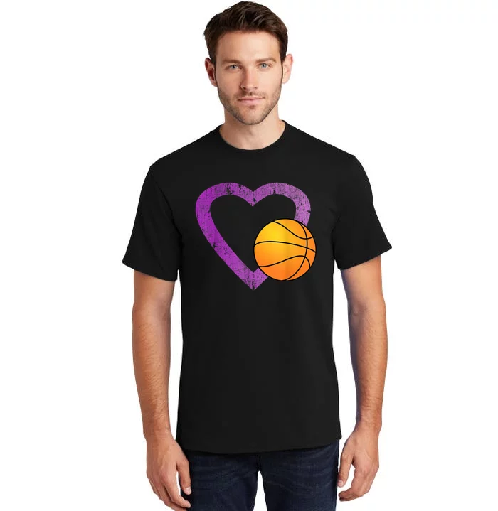 I Love Basketball Heart Tall T-Shirt