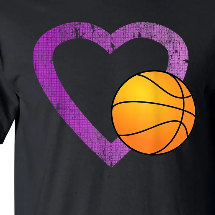 I Love Basketball Heart Tall T-Shirt