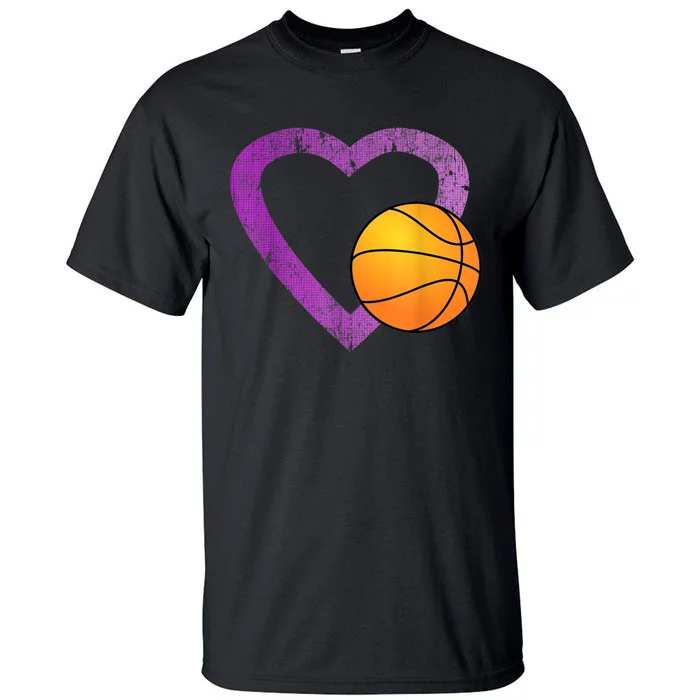 I Love Basketball Heart Tall T-Shirt